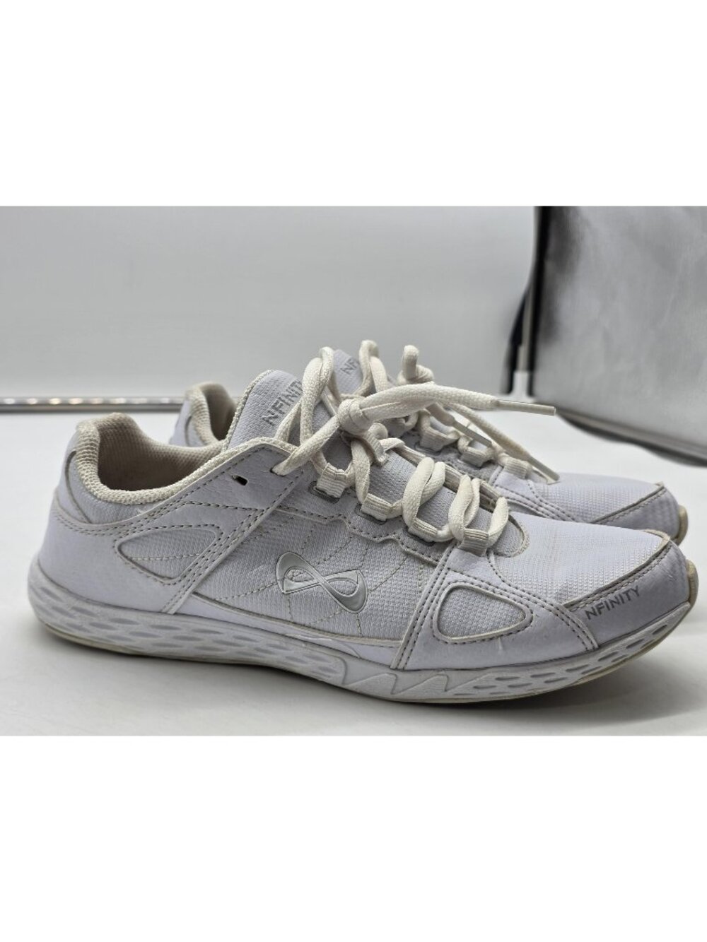 Nfinity Rival Shoes Women 8 White Cheerleading Sneakers Stained NF-1013-0000